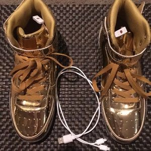 CIOR Gold High Top LED Light Up Sneakers size 7